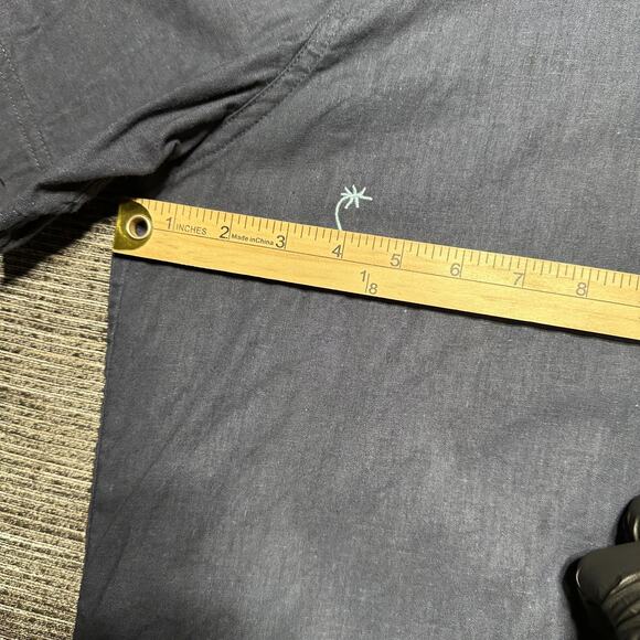 Rip Curl Shirt Men's L Blue Short Sleeve Button Up Embroidered Logos Pocket - Picture 8 of 13